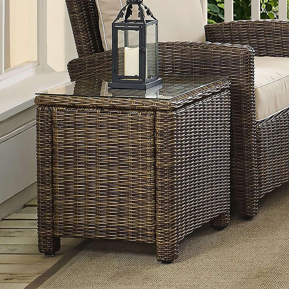 Crosley Furniture - Bradenton Outdoor Wicker Rectangular Side Table - CO7219-WB veiw 1