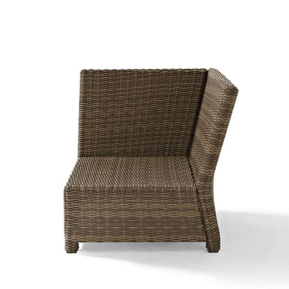 Crosley Furniture - Bradenton Outdoor Wicker Sectional Corner Chair Gray/Weathered Brown - KO70018WB-GY veiw 4