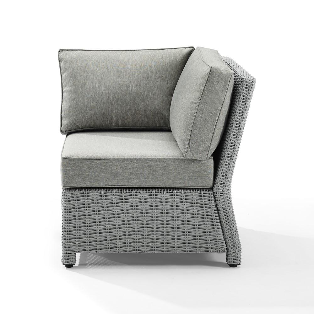 Crosley Furniture - Bradenton Outdoor Wicker Sectional Corner Chair Gray/Gray - KO70018GY-GY_CLOSEOUT veiw 1
