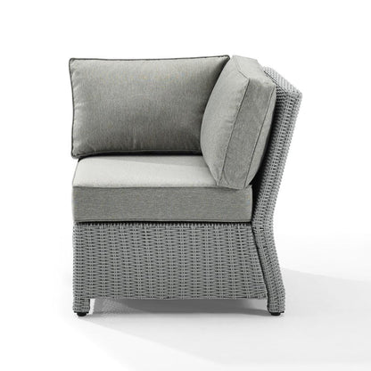 Crosley Furniture - Bradenton Outdoor Wicker Sectional Corner Chair Gray/Gray - KO70018GY-GY_CLOSEOUT veiw 1
