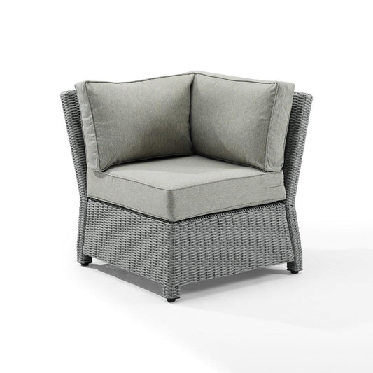 Crosley Furniture - Bradenton Outdoor Wicker Sectional Corner Chair Gray/Gray - KO70018GY-GY_CLOSEOUT veiw 2