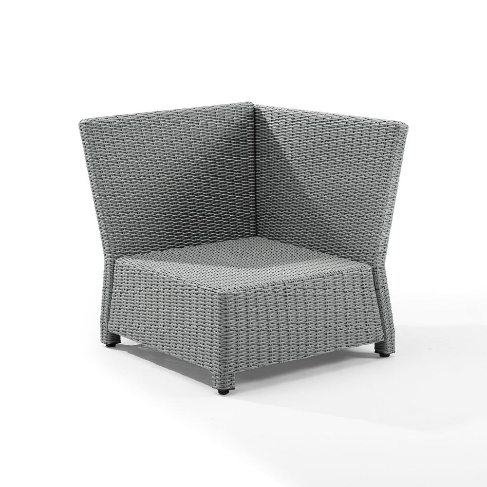 Crosley Furniture - Bradenton Outdoor Wicker Sectional Corner Chair Gray/Gray - KO70018GY-GY_CLOSEOUT veiw 4