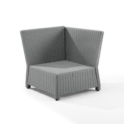 Crosley Furniture - Bradenton Outdoor Wicker Sectional Corner Chair Gray/Gray - KO70018GY-GY_CLOSEOUT veiw 4
