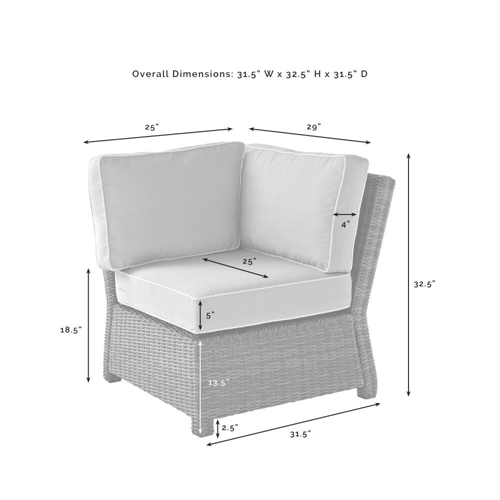 Crosley Furniture - Bradenton Outdoor Wicker Sectional Corner Chair Gray/Gray - KO70018GY-GY_CLOSEOUT veiw 5