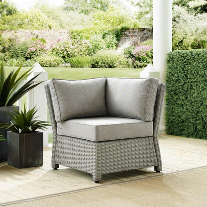 Crosley Furniture - Bradenton Outdoor Wicker Sectional Corner Chair Gray/Gray - KO70018GY-GY_CLOSEOUT veiw 7