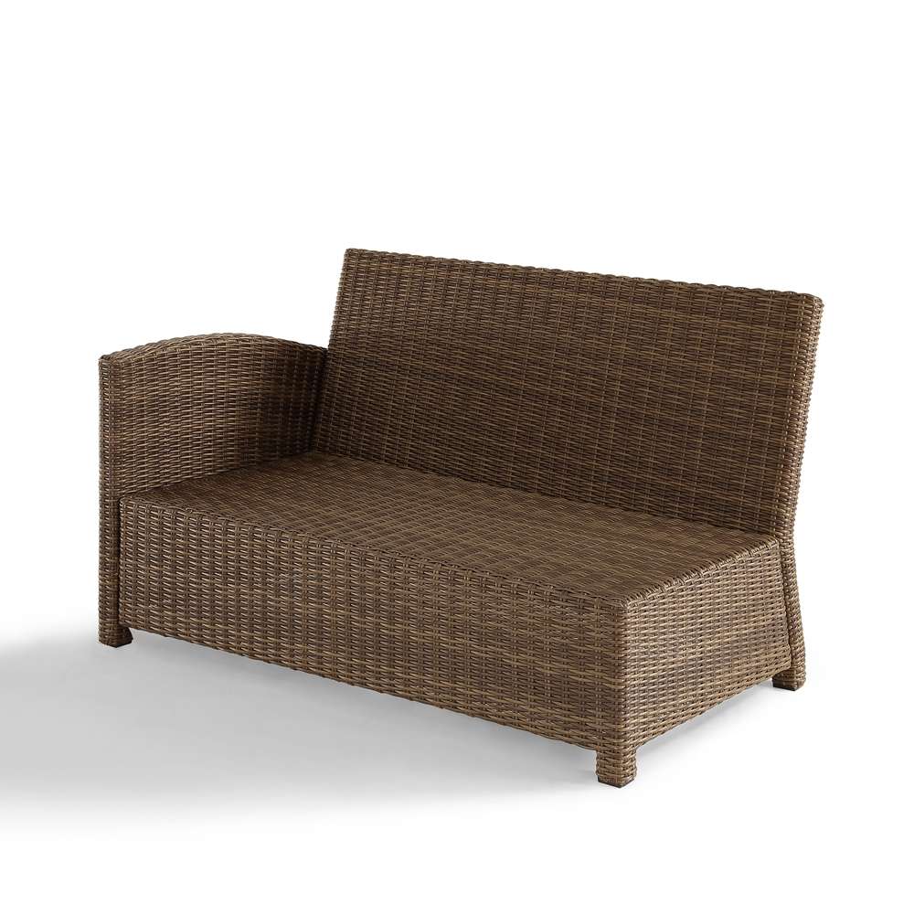 Crosley Furniture - Bradenton Outdoor Wicker Sectional Left Side Loveseat Gray/Weathered Brown - KO70016WB-GY veiw 5