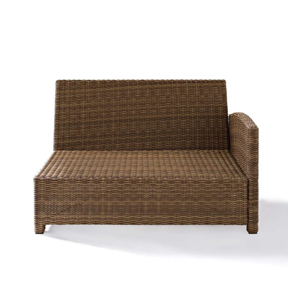 Crosley Furniture - Bradenton Outdoor Wicker Sectional Right Corner Loveseat with Navy Cushions - KO70015WB-NV veiw 3