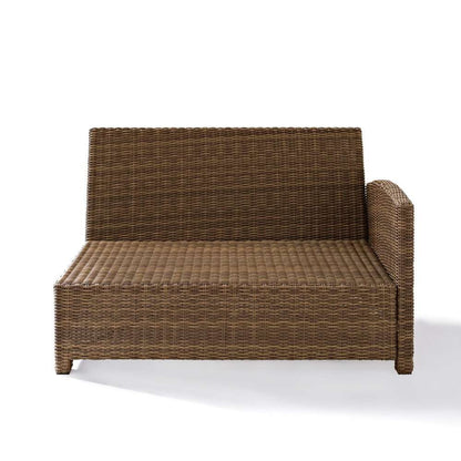 Crosley Furniture - Bradenton Outdoor Wicker Sectional Right Corner Loveseat with Navy Cushions - KO70015WB-NV veiw 3