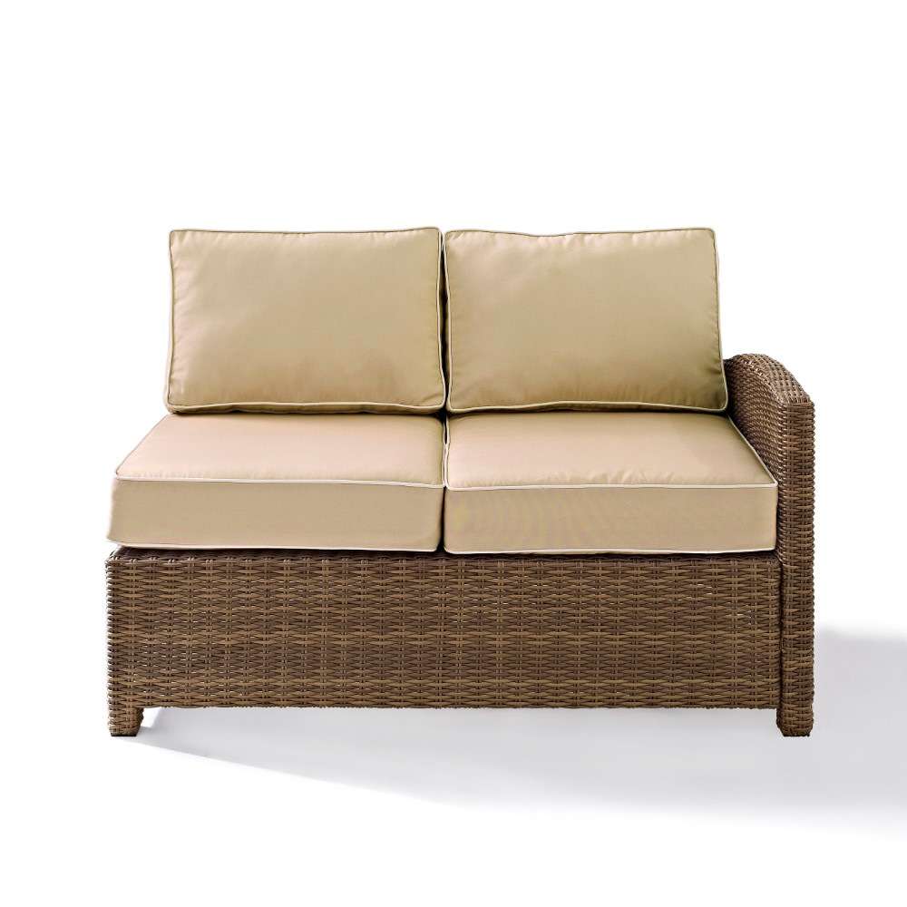 Crosley Furniture - Bradenton Outdoor Wicker Sectional Right Corner Loveseat with Sand Cushions - KO70015WB-SA veiw 5