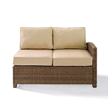 Crosley Furniture - Bradenton Outdoor Wicker Sectional Right Corner Loveseat with Sand Cushions - KO70015WB-SA veiw 5