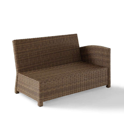 Crosley Furniture - Bradenton Outdoor Wicker Sectional Right Corner Loveseat with Sangria Cushions - KO70015WB-SG veiw 3