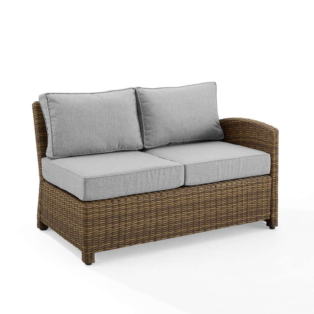 Crosley Furniture - Bradenton Outdoor Wicker Sectional Right Side Loveseat Gray/Weathered Brown - KO70015WB-GY veiw 2