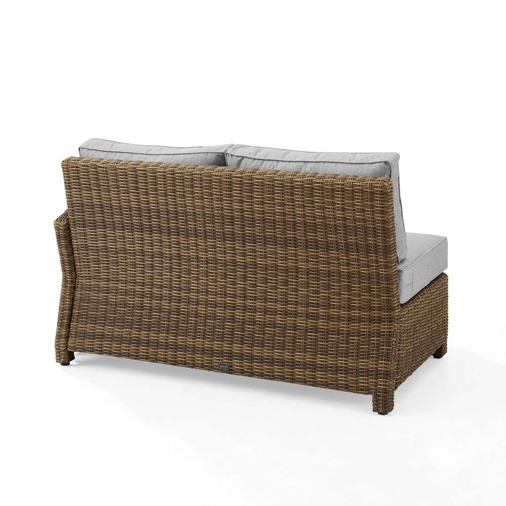 Crosley Furniture - Bradenton Outdoor Wicker Sectional Right Side Loveseat Gray/Weathered Brown - KO70015WB-GY veiw 4