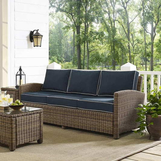 Crosley Furniture - Bradenton Sofa with Navy Cushions - KO70049WB-NV veiw 1