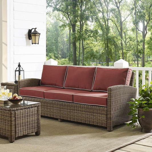 Crosley Furniture - Bradenton Sofa with Sangria Cushions - KO70049WB-SG veiw 1