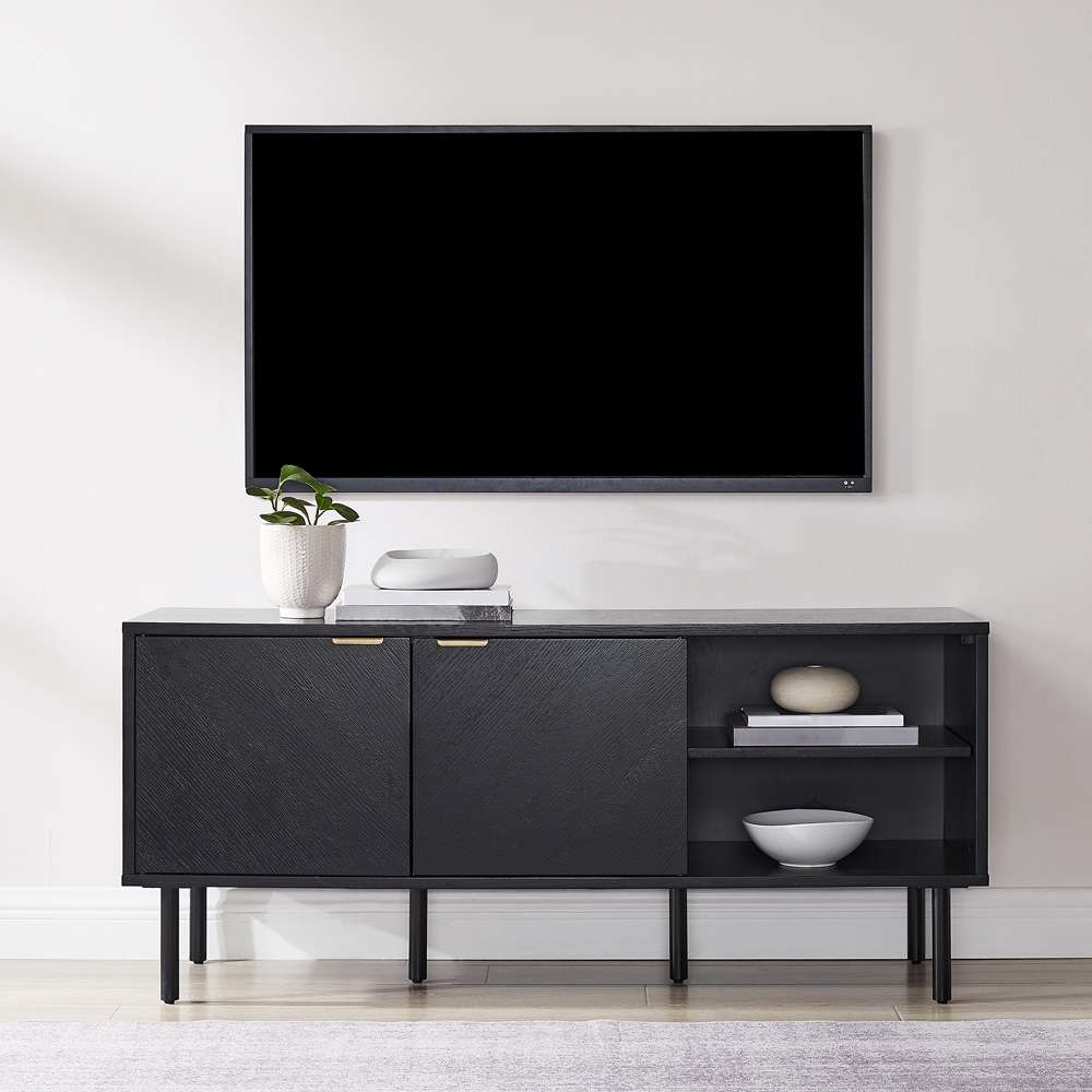 Crosley Furniture - Brody Record Storage Sideboard Black - CF1144-BK veiw 3