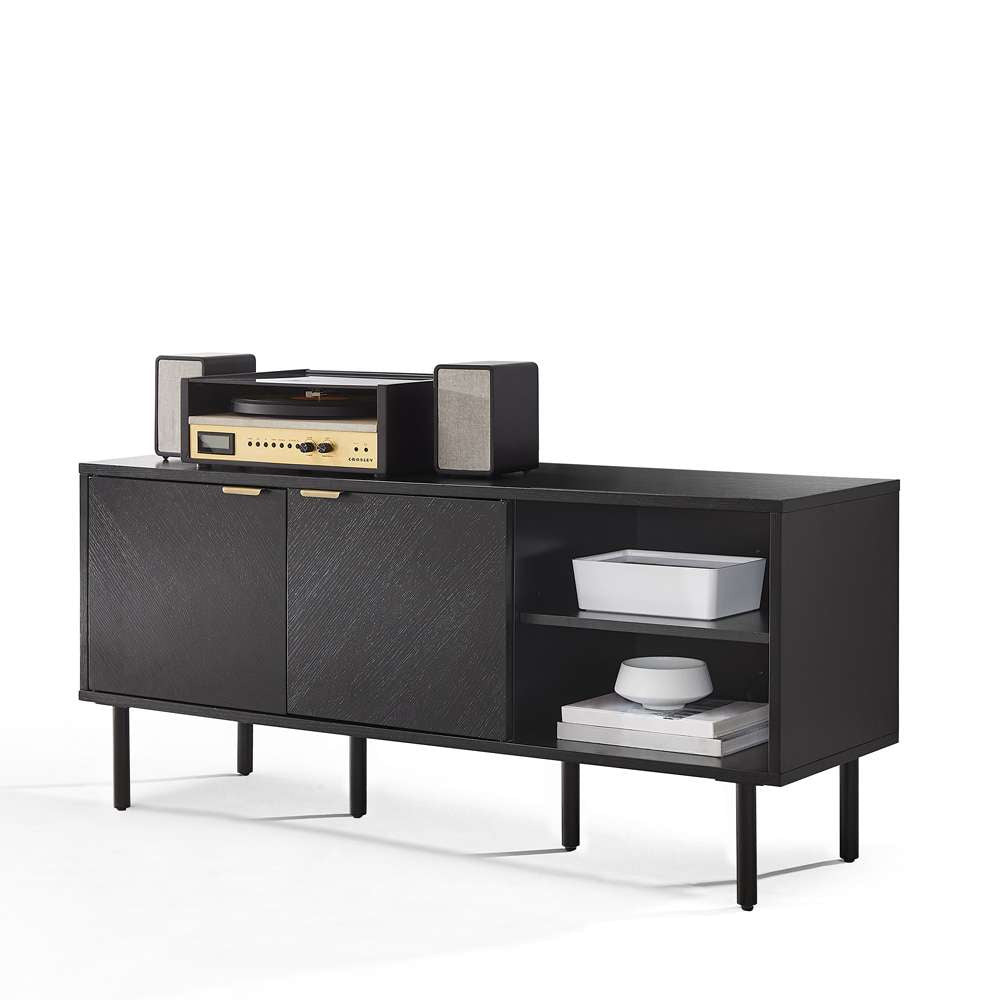Crosley Furniture - Brody Record Storage Sideboard Black - CF1144-BK veiw 6