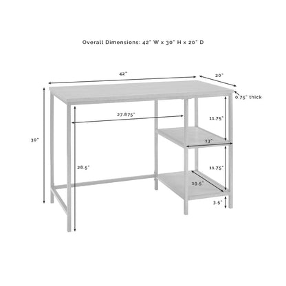 Crosley Furniture - Brooke Desk Washed Oak - CF6512-WO veiw 5