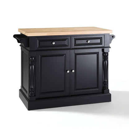 Crosley Furniture - Butcher Block Top Kitchen Island in Black Finish - KF30006BK veiw 1