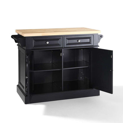 Crosley Furniture - Butcher Block Top Kitchen Island in Black Finish - KF30006BK veiw 3