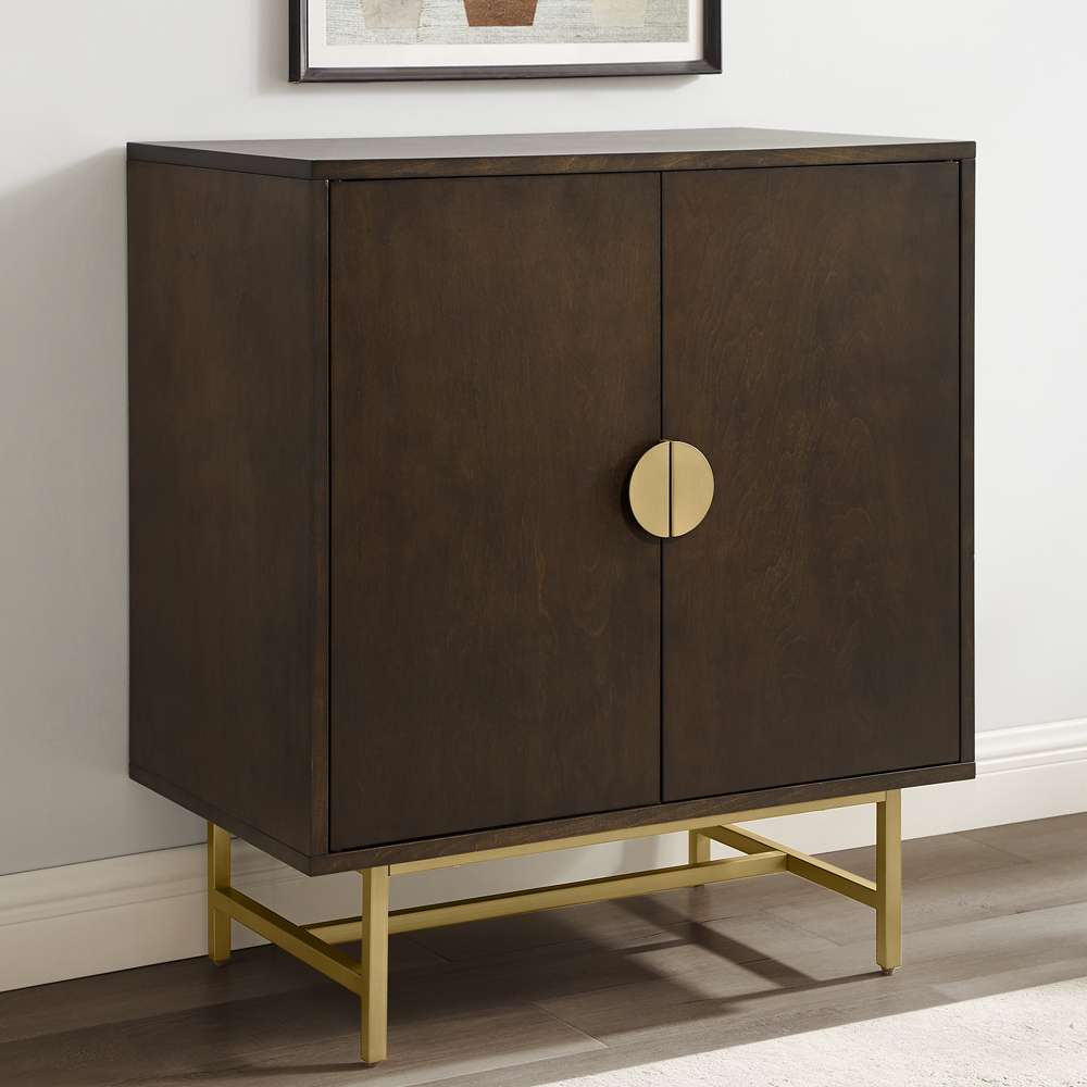 Crosley Furniture -  Cabinet Blair Bar  Dark Brown/Gold - CF4012-BR veiw 1