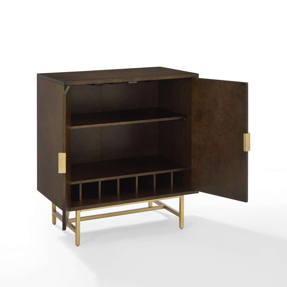 Crosley Furniture -  Cabinet Blair Bar  Dark Brown/Gold - CF4012-BR veiw 4