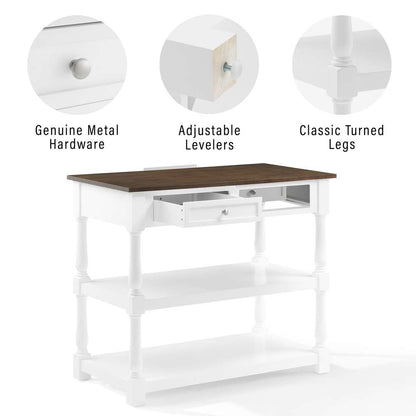 Crosley Furniture Caitlyn Wood Top Kitchen Island White/Dark Brown - CF3037BR-WH veiw 4