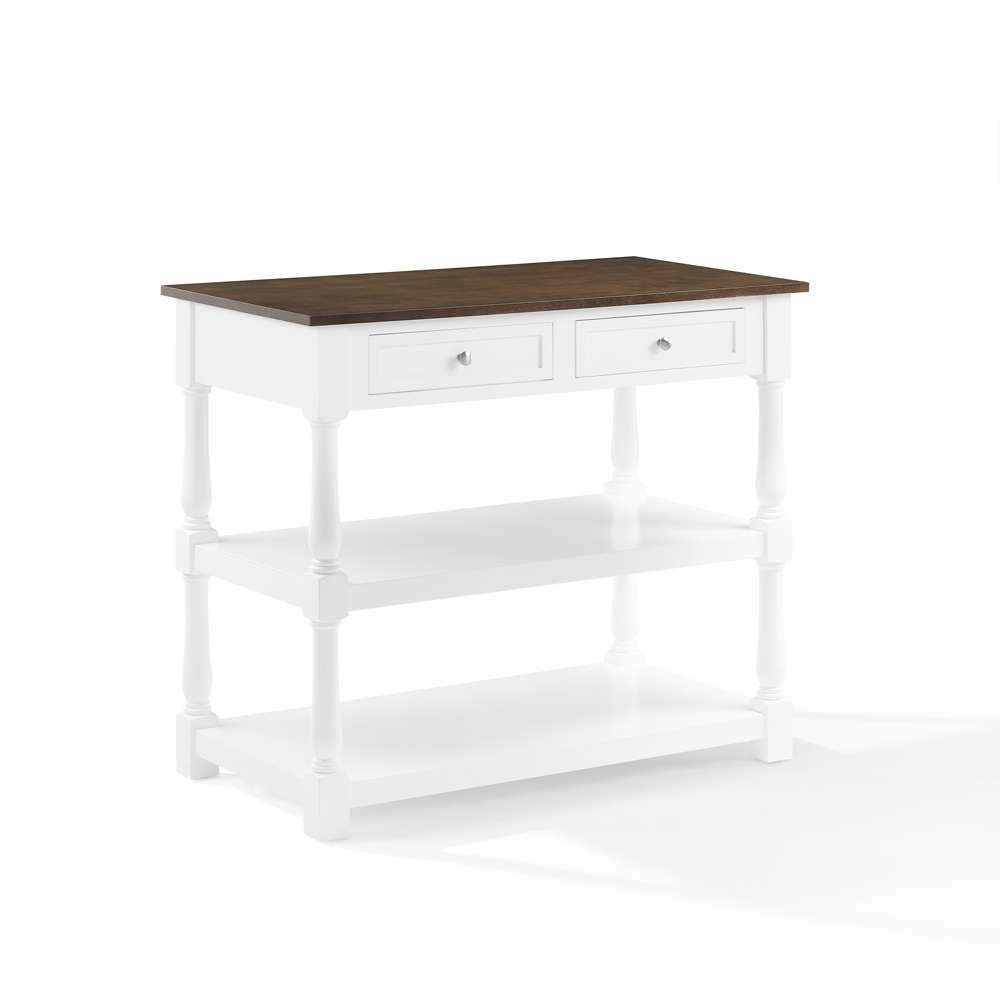 Crosley Furniture Caitlyn Wood Top Kitchen Island White/Dark Brown - CF3037BR-WH veiw 8