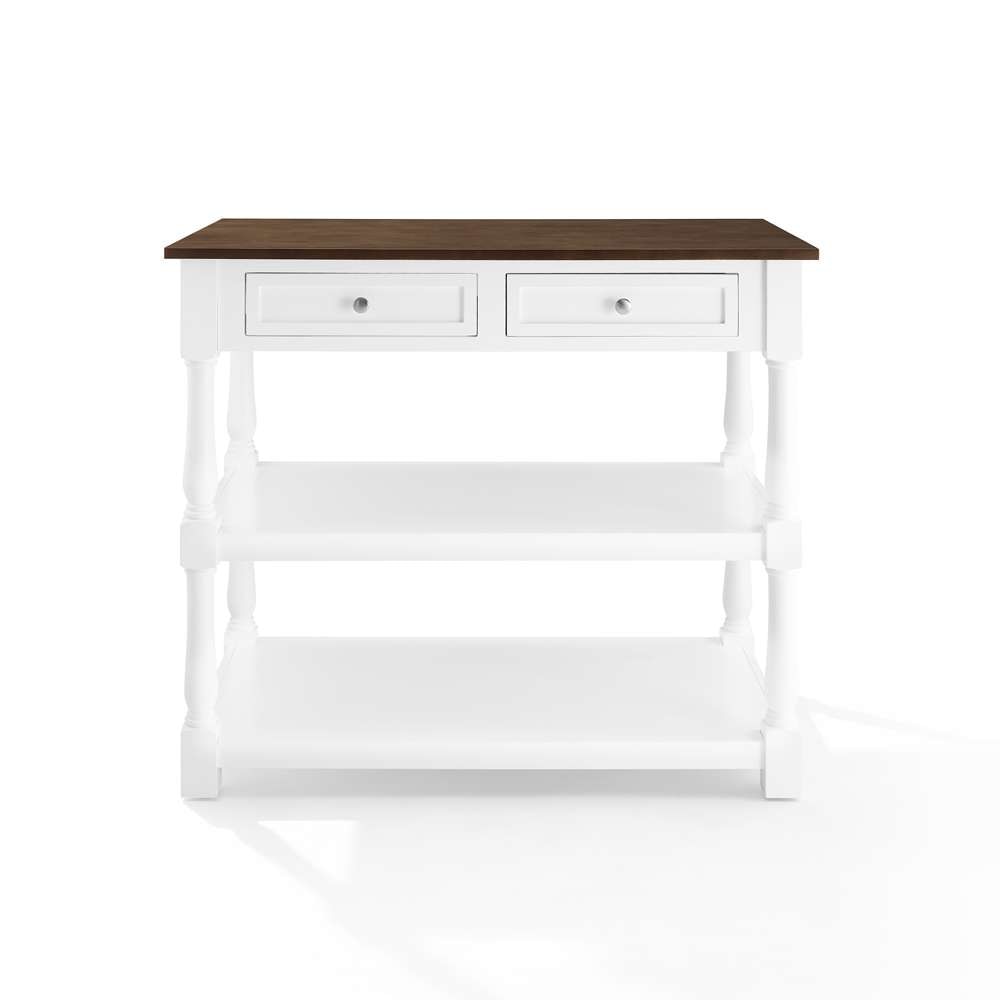Crosley Furniture Caitlyn Wood Top Kitchen Island White/Dark Brown - CF3037BR-WH veiw 9