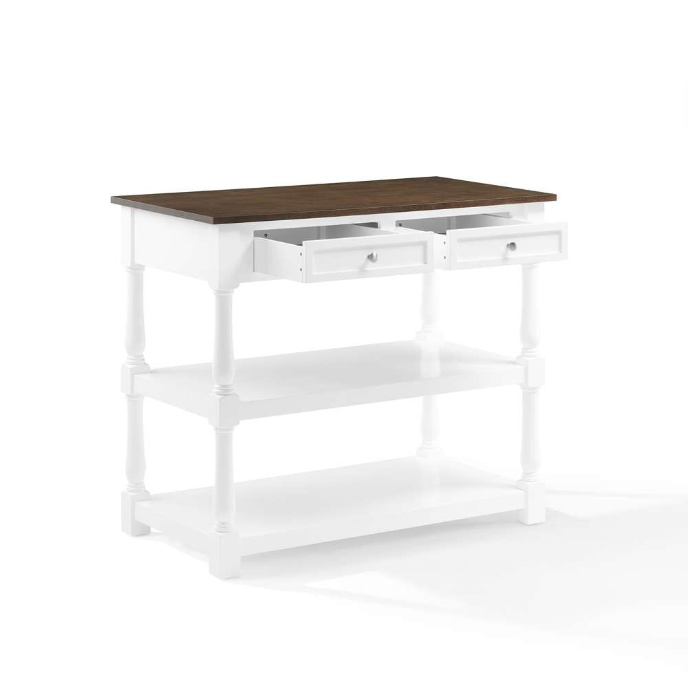 Crosley Furniture Caitlyn Wood Top Kitchen Island White/Dark Brown - CF3037BR-WH veiw 10
