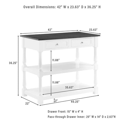 Crosley Furniture Caitlyn Wood Top Kitchen Island White/Dark Brown - CF3037BR-WH veiw 11