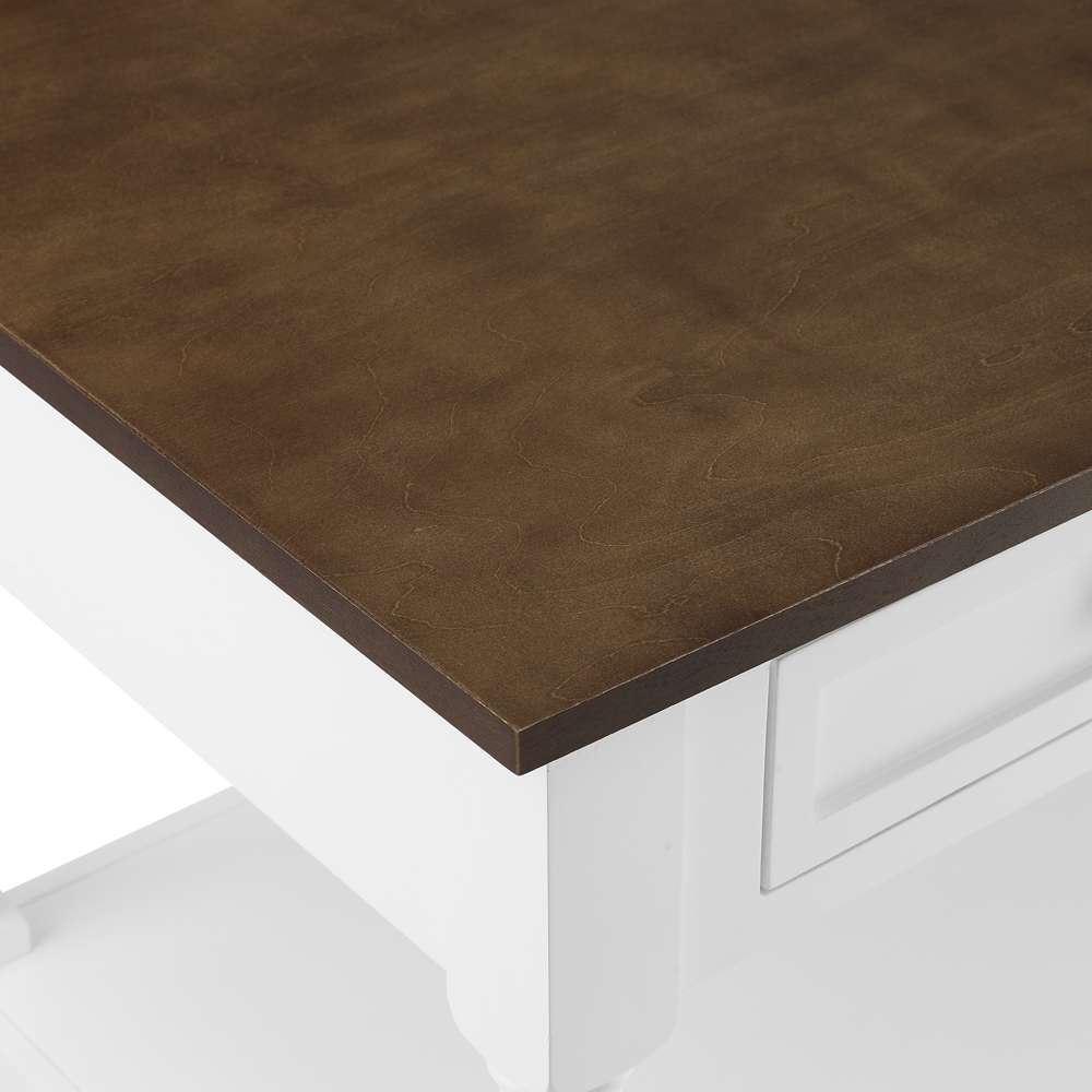 Crosley Furniture Caitlyn Wood Top Kitchen Island White/Dark Brown - CF3037BR-WH veiw 13
