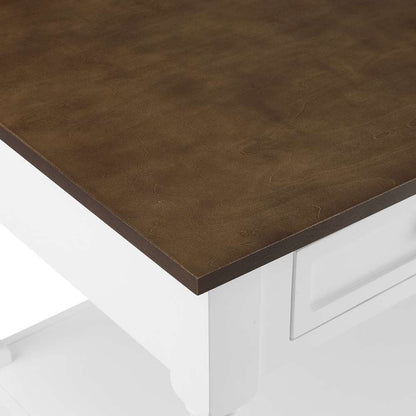 Crosley Furniture Caitlyn Wood Top Kitchen Island White/Dark Brown - CF3037BR-WH veiw 13