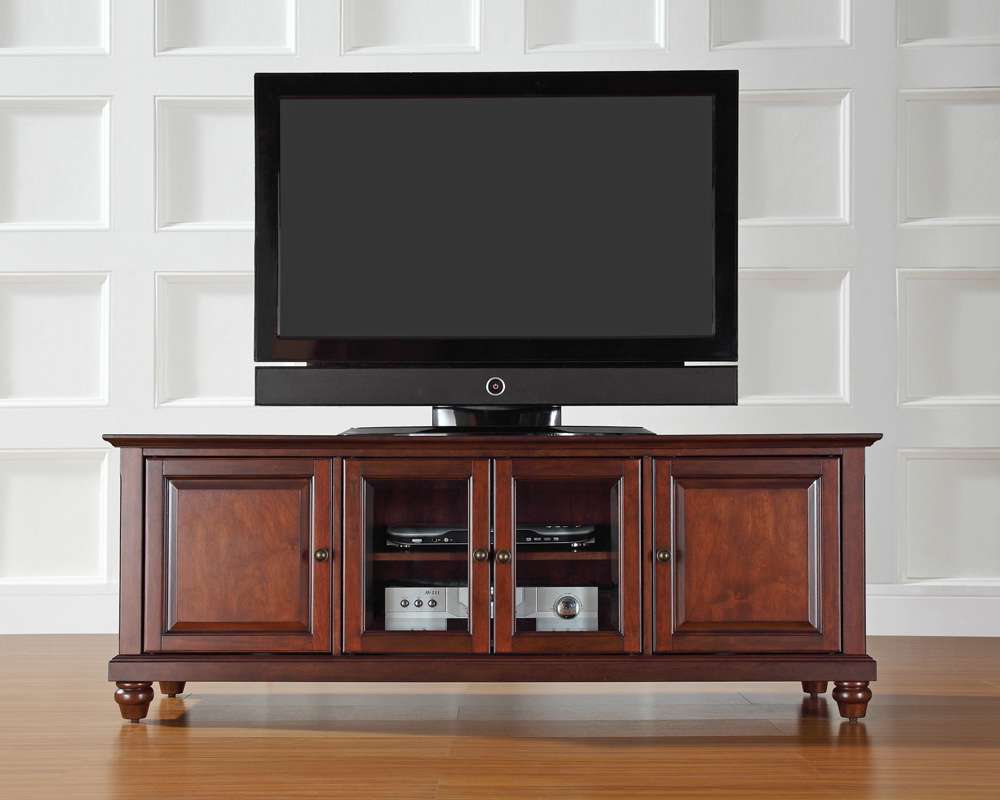 Crosley Furniture - Cambridge 60in Low Profile TV Stand in Vintage Mahogany Finish - KF10005DMA veiw 2