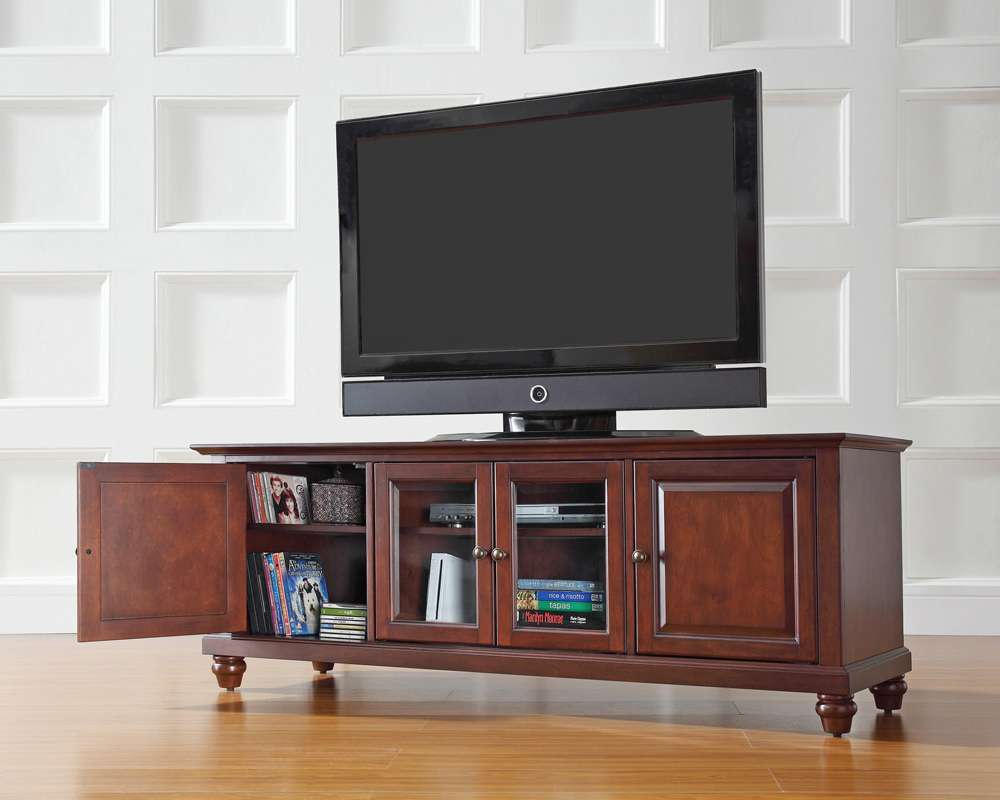 Crosley Furniture - Cambridge 60in Low Profile TV Stand in Vintage Mahogany Finish - KF10005DMA veiw 3