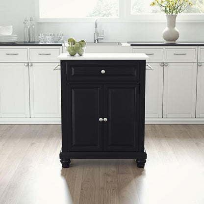 Crosley Furniture - Cambridge Granite Top Portable Kitchen Island/Cart Black/White - KF30020DBK veiw 4
