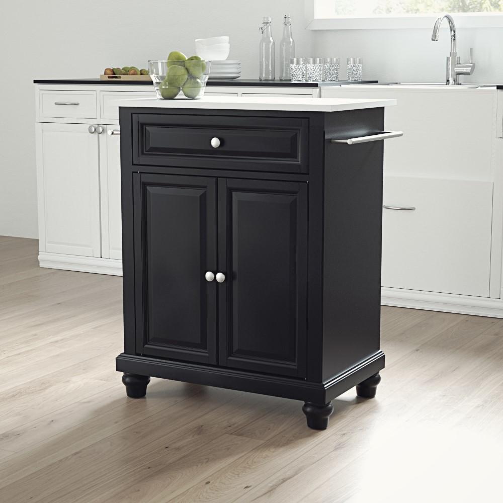 Crosley Furniture - Cambridge Granite Top Portable Kitchen Island/Cart Black/White - KF30020DBK veiw 5