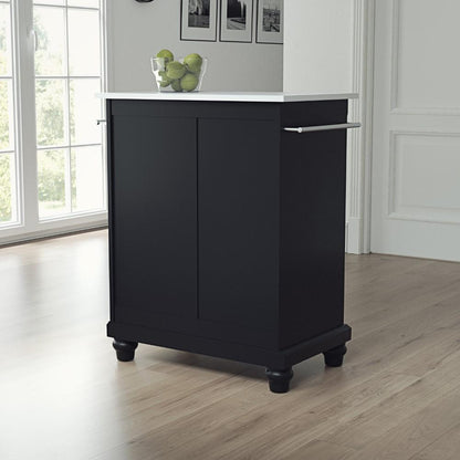 Crosley Furniture - Cambridge Granite Top Portable Kitchen Island/Cart Black/White - KF30020DBK veiw 6