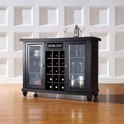 Crosley Furniture - Cambridge Sliding Top Bar Cabinet in Black Finish - KF40002DBK veiw 1