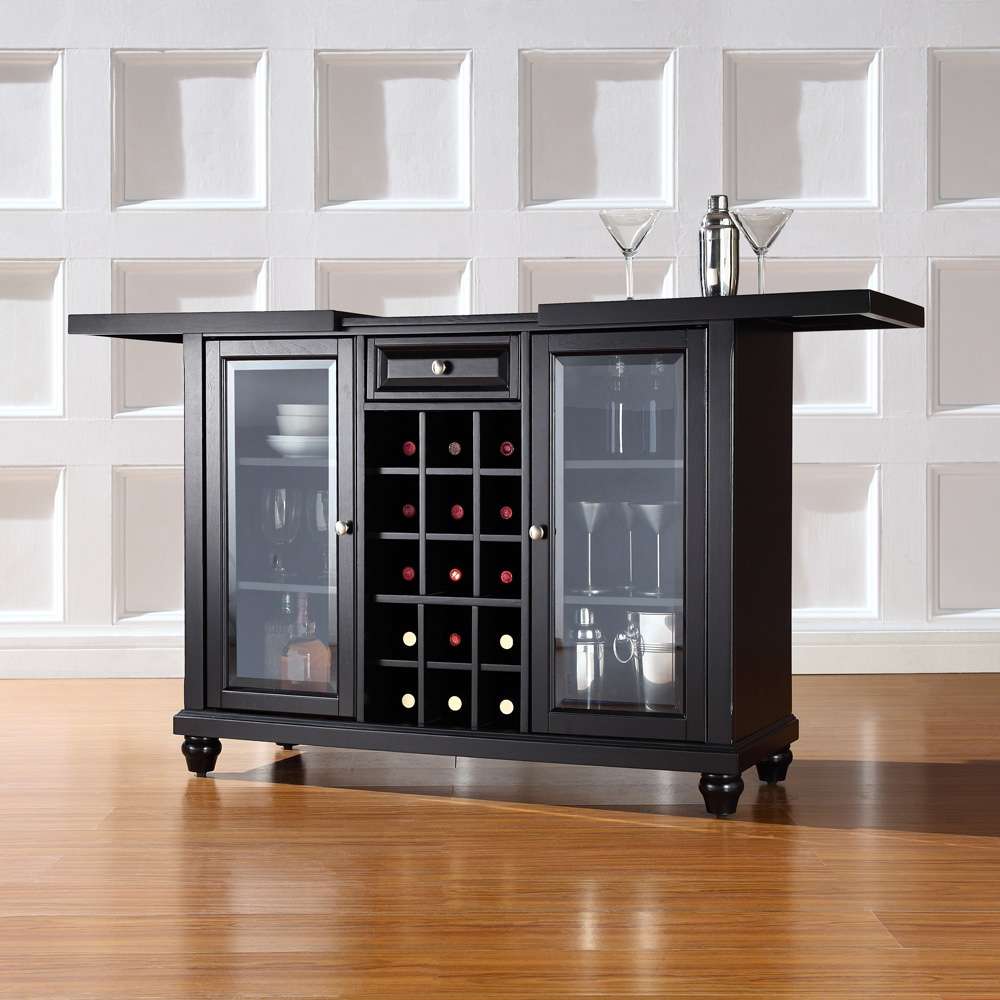 Crosley Furniture - Cambridge Sliding Top Bar Cabinet in Black Finish - KF40002DBK veiw 3