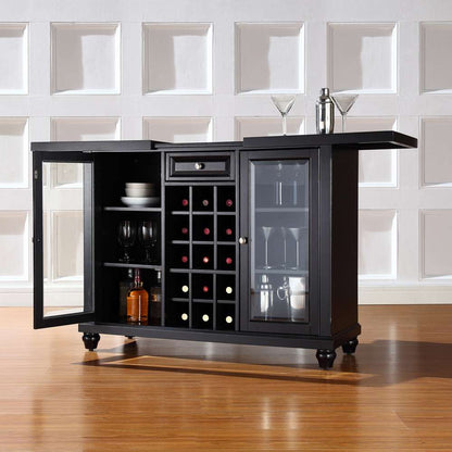 Crosley Furniture - Cambridge Sliding Top Bar Cabinet in Black Finish - KF40002DBK veiw 4