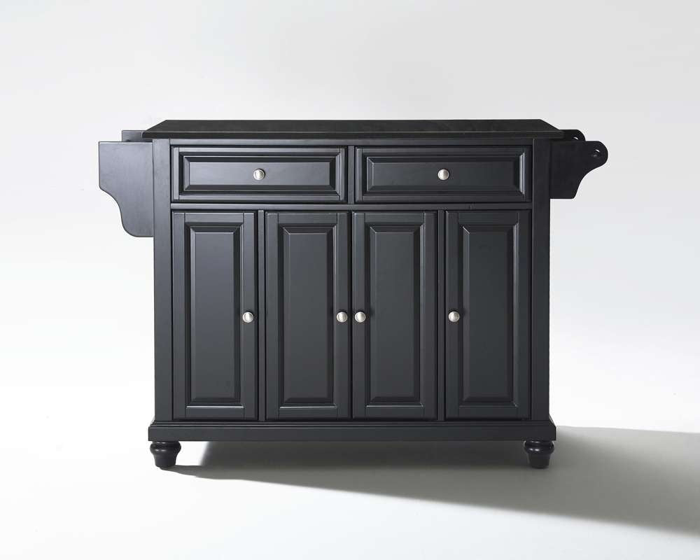Crosley Furniture - Cambridge Solid Black Granite Top Kitchen Island in Black Finish - KF30004DBK veiw 1