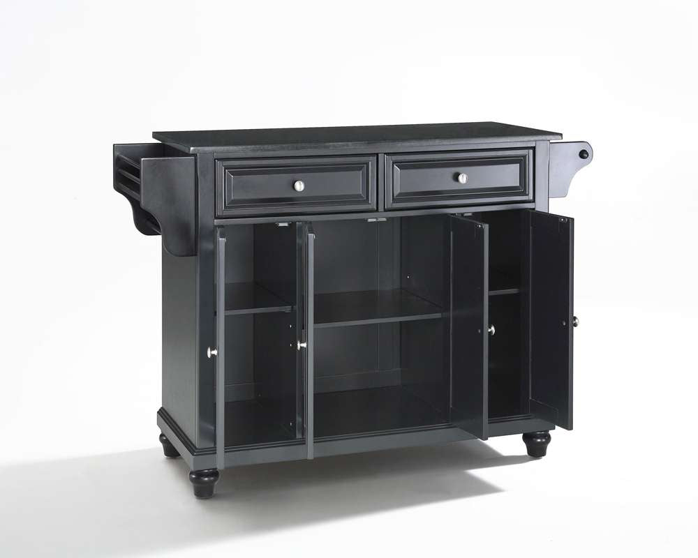 Crosley Furniture - Cambridge Solid Black Granite Top Kitchen Island in Black Finish - KF30004DBK veiw 3