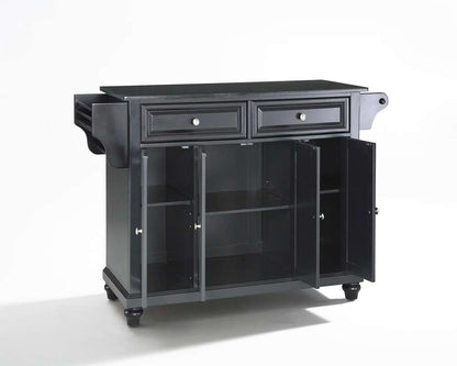 Crosley Furniture - Cambridge Solid Black Granite Top Kitchen Island in Black Finish - KF30004DBK veiw 3