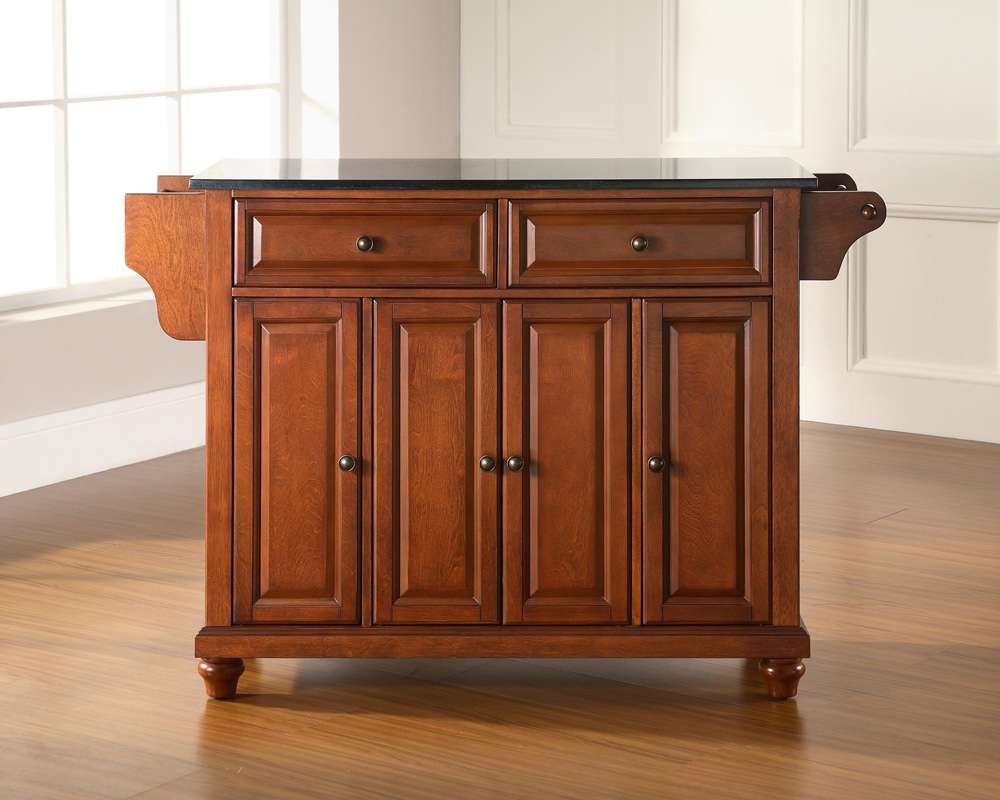 Crosley Furniture - Cambridge Solid Black Granite Top Kitchen Island in Classic Cherry Finish - KF30004DCH veiw 2