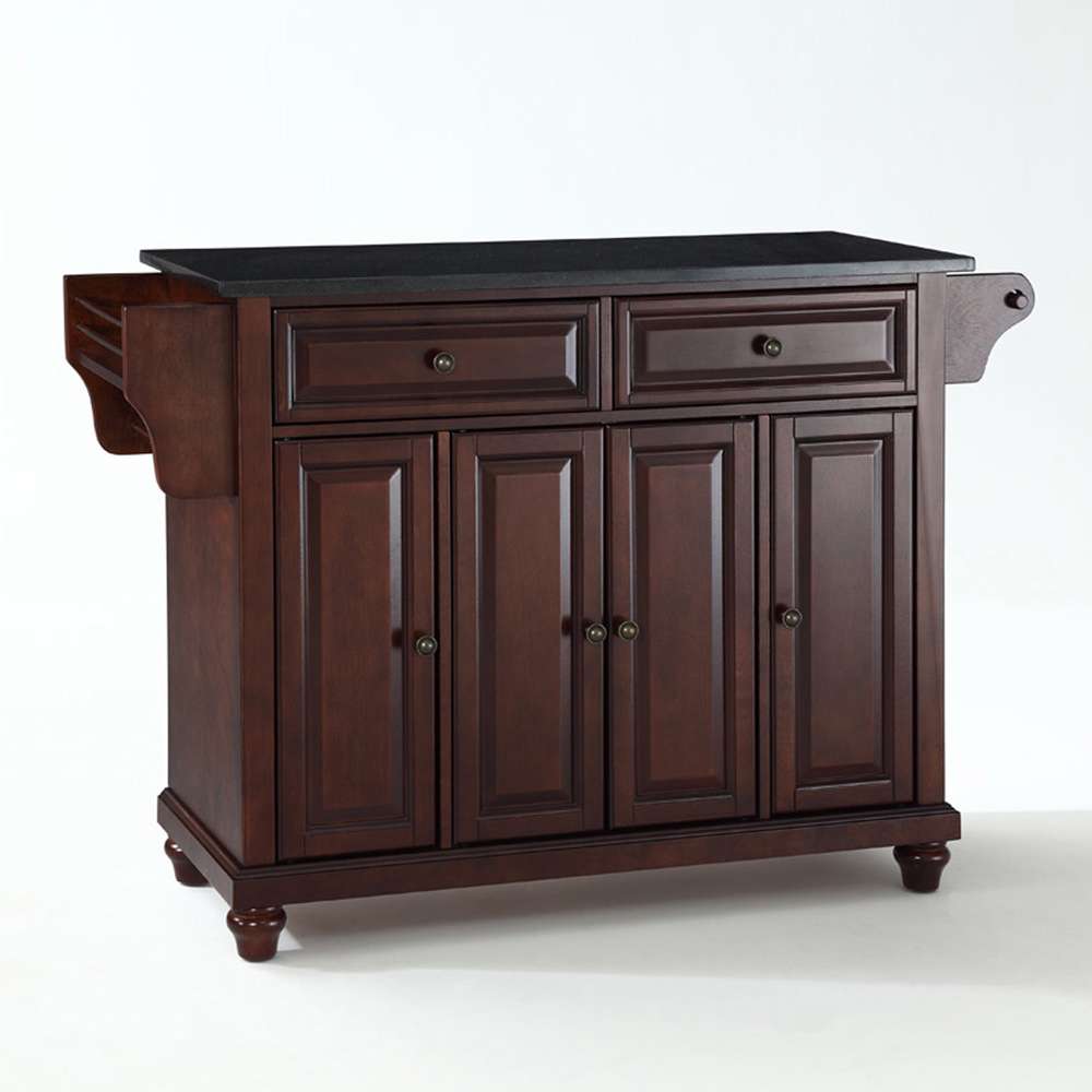 Crosley Furniture - Cambridge Solid Black Granite Top Kitchen Island in Vintage Mahogany Finish - KF30004DMA veiw 1