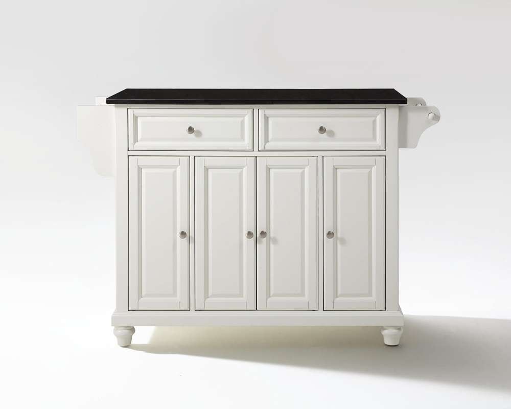 Crosley Furniture - Cambridge Solid Black Granite Top Kitchen Island in White Finish - KF30004DWH view 1