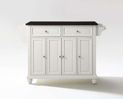 Crosley Furniture - Cambridge Solid Black Granite Top Kitchen Island in White Finish - KF30004DWH veiw 1