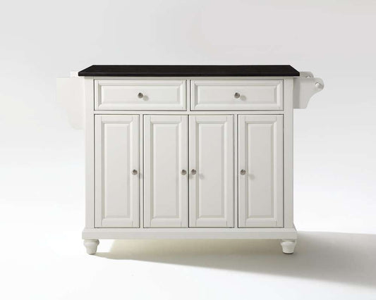 Crosley Furniture - Cambridge Solid Black Granite Top Kitchen Island in White Finish - KF30004DWH veiw 1