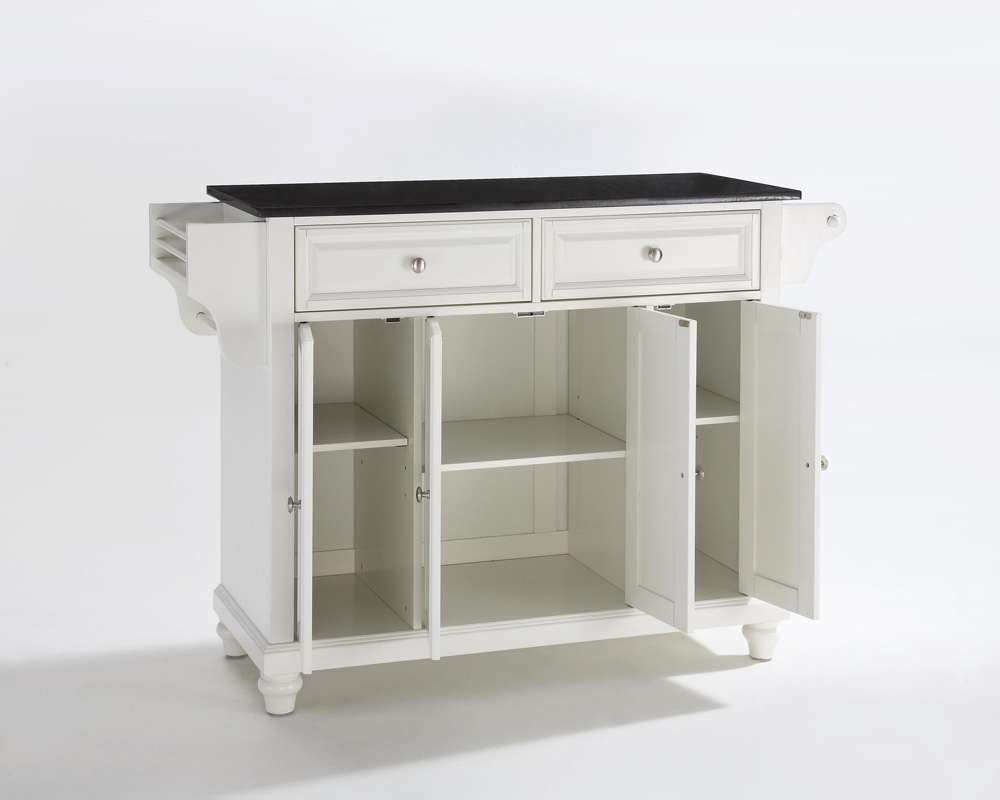 Crosley Furniture - Cambridge Solid Black Granite Top Kitchen Island in White Finish - KF30004DWH veiw 4